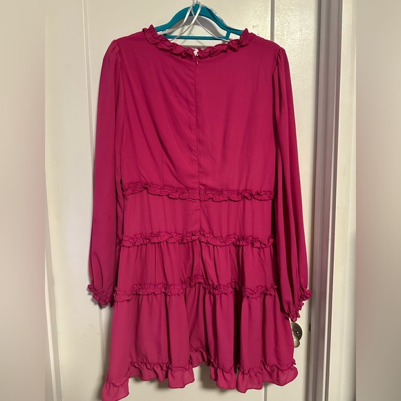 Lulu's Fuchsia Ruffled Dress - Picture 1 of 3